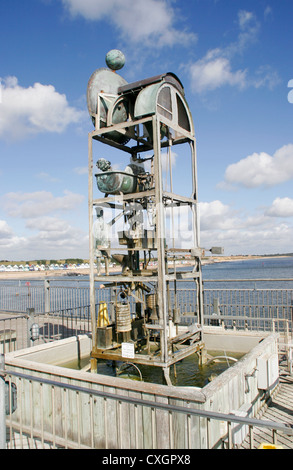 Orologio ad acqua sul molo Southwold Inghilterra Suffolk REGNO UNITO Foto Stock