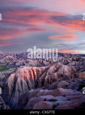 Formazioni colorate nel Parco nazionale Badlands, Dakota del Sud Foto Stock