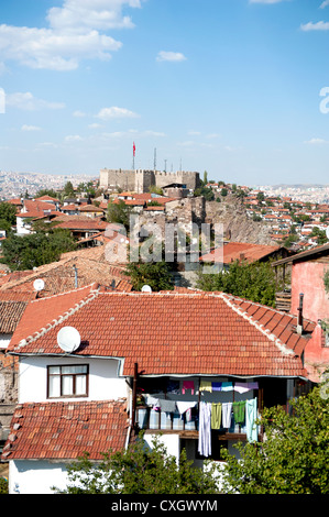 Vista da remparts della cittadella di tutta la città di Ankara, capitale della Turchia Foto Stock