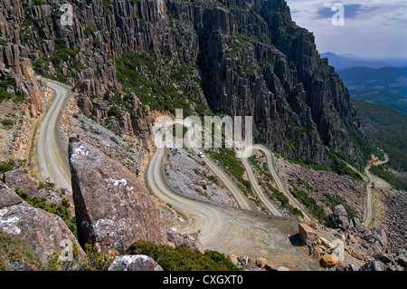 Strada tortuosa chiamato Jacobs Ladder fino a un massimo di Ben Lomond National Park. Foto Stock