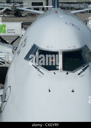 Lufthansa Boeing 747-400 All'aeroporto di Francoforte Foto Stock