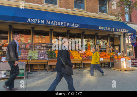 Hoboken, New Jersey, USA, Street Scenes, negozio di alimentari gourmet davanti, 'Aspen Marketplace' gentridification [USA] Foto Stock