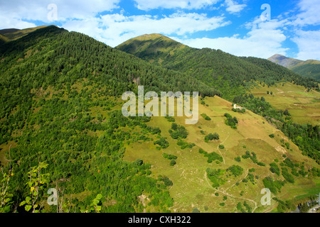 Paesaggio di montagna, Kala comunità, la Georgia Foto Stock