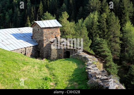 Paesaggio di montagna, Kala comunità, la Georgia Foto Stock