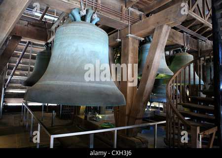 Il Carillon, St Rombouts duomo torre campanaria, Mechelen, Belgio Foto Stock
