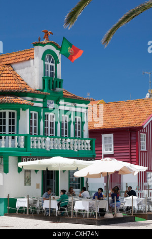 Cene alfresco in Costa Nova, Beira Litoral, Aveiro, Portogallo Foto Stock
