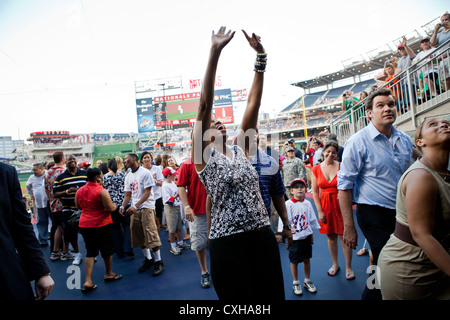 La First Lady Michelle Obama partecipa a una famiglia di militari evento Recognition Luglio 5, 2011 a cittadini Parco di Washington, DC. Foto Stock