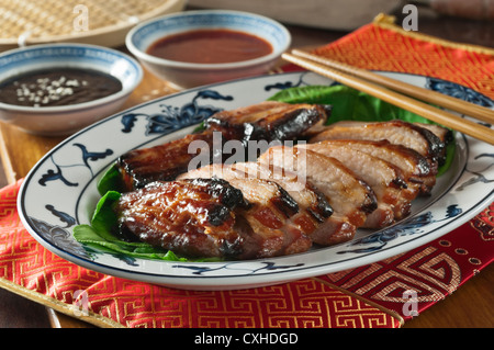 Char siu arrosto di maiale cibo cinese Foto Stock