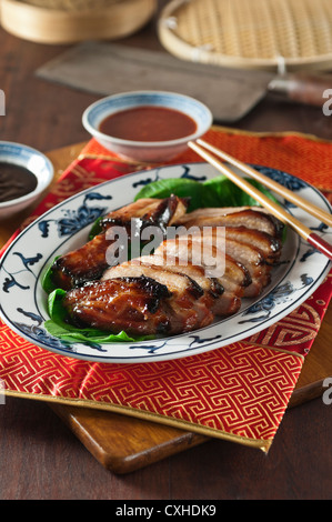 Char siu arrosto di maiale cibo cinese Foto Stock