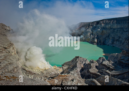 Kawah Ijen volcano, Java, Indonesia Foto Stock