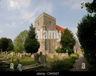 La chiesa di Sant'Andrea, San Cuthman, Steyning, West Sussex, Regno Unito Foto Stock