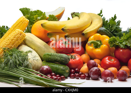 Gruppo di frutta e verdura Foto Stock