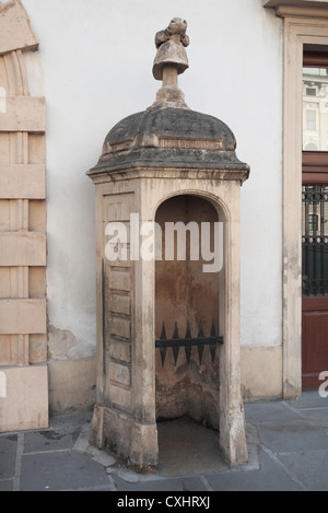 Un ornato coperto sentry post (guardiola) al di fuori di un ingresso al Palazzo di Hofburg motivi di Vienna in Austria. Foto Stock