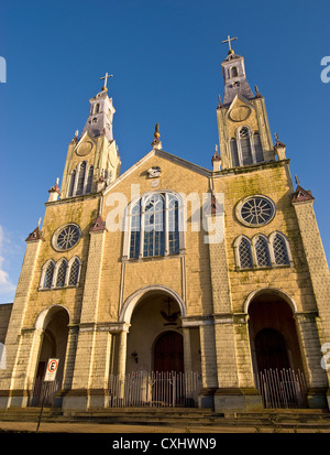 Elk198-3832v Cile, Isola di Chiloe, Castro, Iglesia de San Francisco de Castro chiesa 1861 Foto Stock