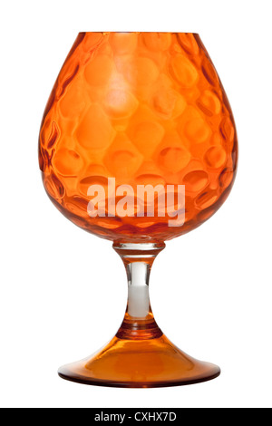 Vintage gigante arancione decorativi di vetro increspato Foto Stock