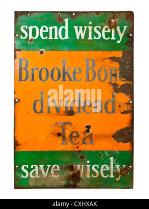 Vintage Brooke Bond Tea smalto pubblicità segno Foto Stock