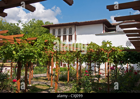 Khan's Palace uva arbor e il giardino di Bakhchisarai, ex capitale Ottomana in Crimea. Foto Stock