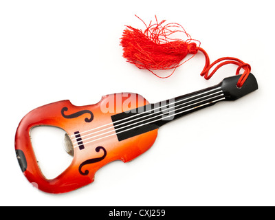 Novità a forma di chitarra apribottiglie Foto Stock