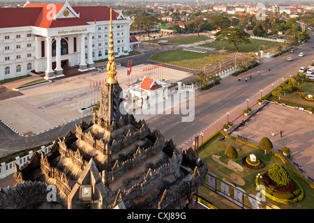 Vista aerea da Pratuxai, Vientiane, Laos Foto Stock