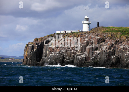 Farne interna isola che mostra il faro. Foto Stock