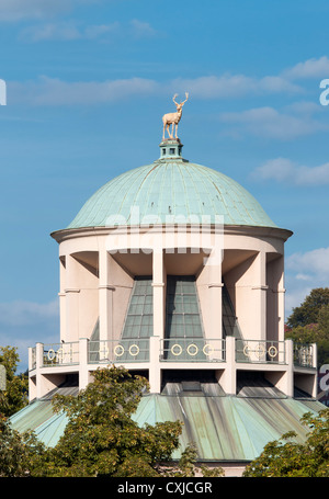 Golden Stag Cupola di Kunstgebäude Galleria d'arte Centro, Schlossplatz Stuttgart, Baden-Württemberg, Germania Foto Stock