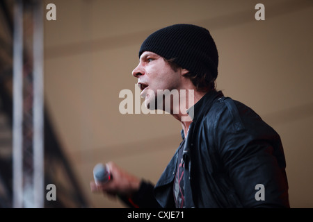 Pendolo sul palco dell'Eden sessioni al Progetto Eden, Cornwall nel 2011 Foto Stock