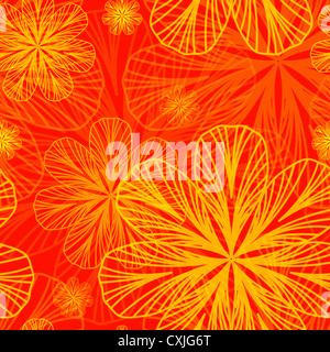 Abstract floral background senza cuciture in colori autunnali. EPS10 illustrazione vettoriale. Foto Stock