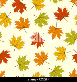 Sfondo senza giunture - autunnale di foglie di acero. EPS10 vettore. Foto Stock