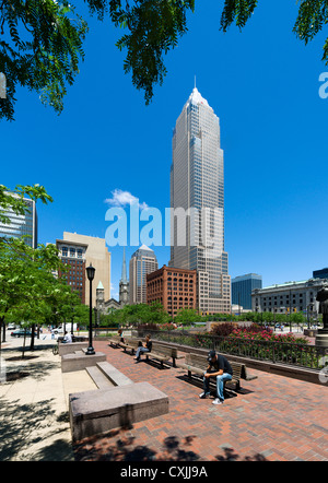 Pubblica piazza nel centro di Cleveland, Ohio, Stati Uniti d'America Foto Stock