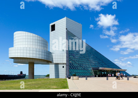 Il Rock and Roll Hall of Fame Museum North Coast Harbor, Cleveland, Ohio, Stati Uniti d'America Foto Stock