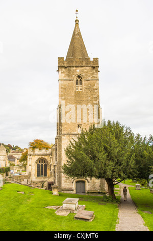 Bradford-on-Avon, Wiltshire, Inghilterra, Regno Unito, nella Valle di Avon - chiesa della Santa Trinità Foto Stock