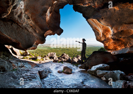 Vista su Hollow Mountain nel parco nazionale dei Grampians. Foto Stock