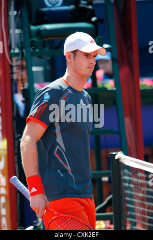 Andy Murray giocando nel 2012 Banc Sabadell torneo ATP in Barcellona Foto Stock
