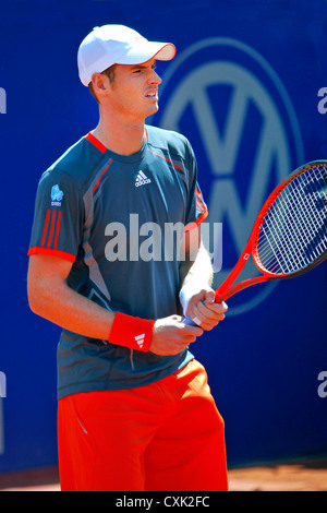 Andy Murray giocando nel 2012 Banc Sabadell torneo ATP in Barcellona Foto Stock