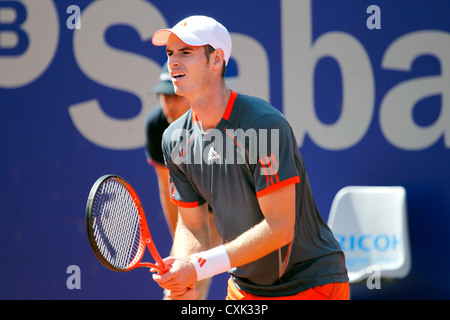 Andy Murray giocando nel 2012 Banc Sabadell torneo ATP in Barcellona Foto Stock