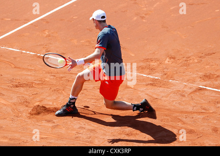 Andy Murray giocando nel 2012 Banc Sabadell torneo ATP in Barcellona Foto Stock