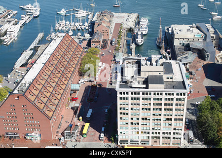 Boston Long Wharf sul lungomare presso il Boston Harbor Settembre 2012 Foto Stock