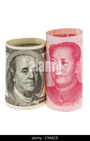 China Business yuan e dollaro Foto Stock