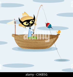 Gatto di pesca Foto Stock