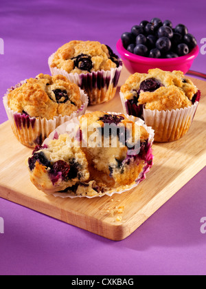 Muffin ai mirtilli Foto Stock