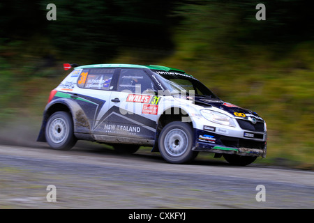 WRC 2012, Galles, Skoda rally car Foto Stock