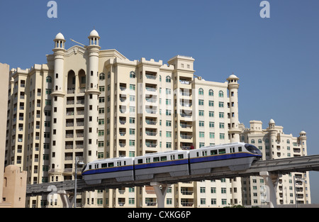 La monorotaia di Palm in Dubai Emirati Arabi Uniti. Foto Stock