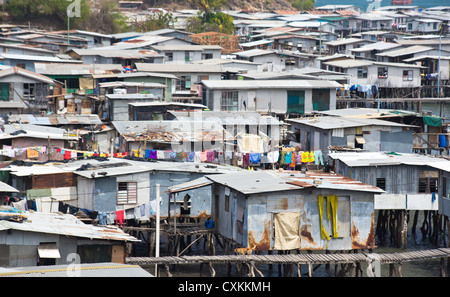 Vista del villaggio di acqua, Hanoabada vicino a Port Moresby, Papua Nuova Guinea Foto Stock