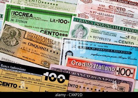 Miniassegni, Italiano bonifico bancario, vaglia postale con un valore basso, il Banco Ambrosiano, Mailand Foto Stock