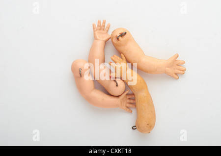 parti del corpo di bambola Foto Stock