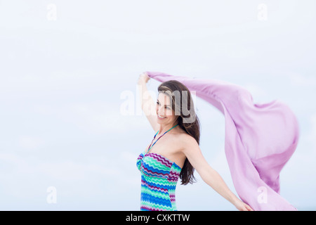 Donna al Beach, Florida, Stati Uniti d'America Foto Stock