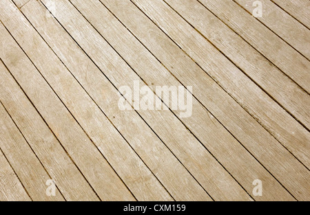 Decking in legno tavole vicino. Foto Stock