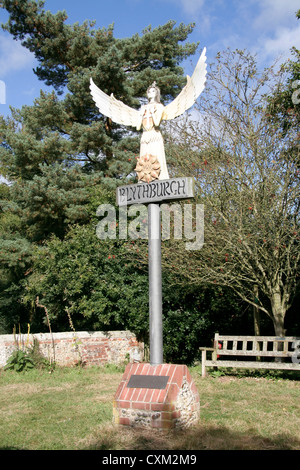 L'Angelo Village segno Blythburgh Inghilterra Suffolk REGNO UNITO Foto Stock