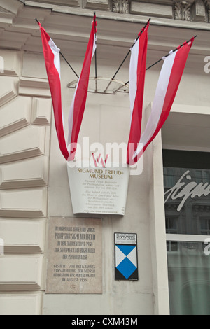 La Sigmund Freud Museum (Vienna), l'ex casa del padre fondatore della psicoanalisi, Berggasse 19, Vienna, Austria. Foto Stock