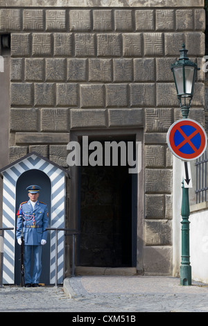 Modifica del castello di Praga la guardia d'onore Foto Stock